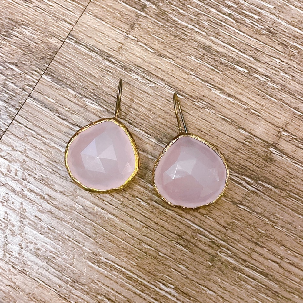 Rose Quartz Pink Earrings